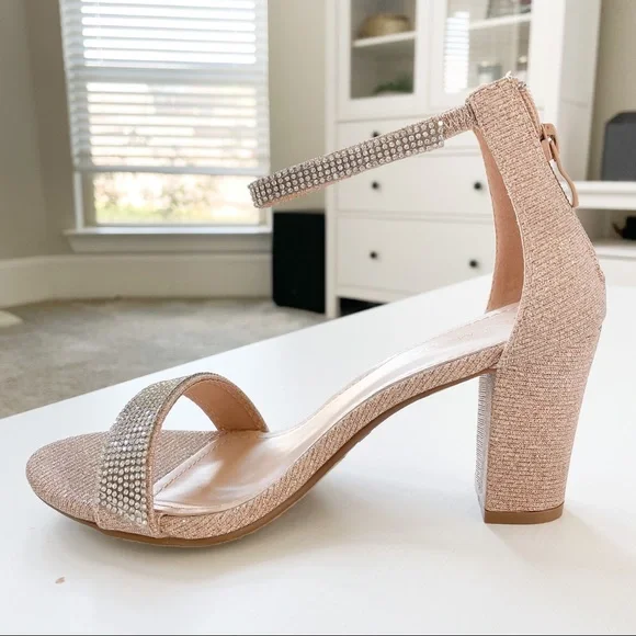 Top Moda Rosegold Glitter Heels Gallery-45 - Picture 3 of 8